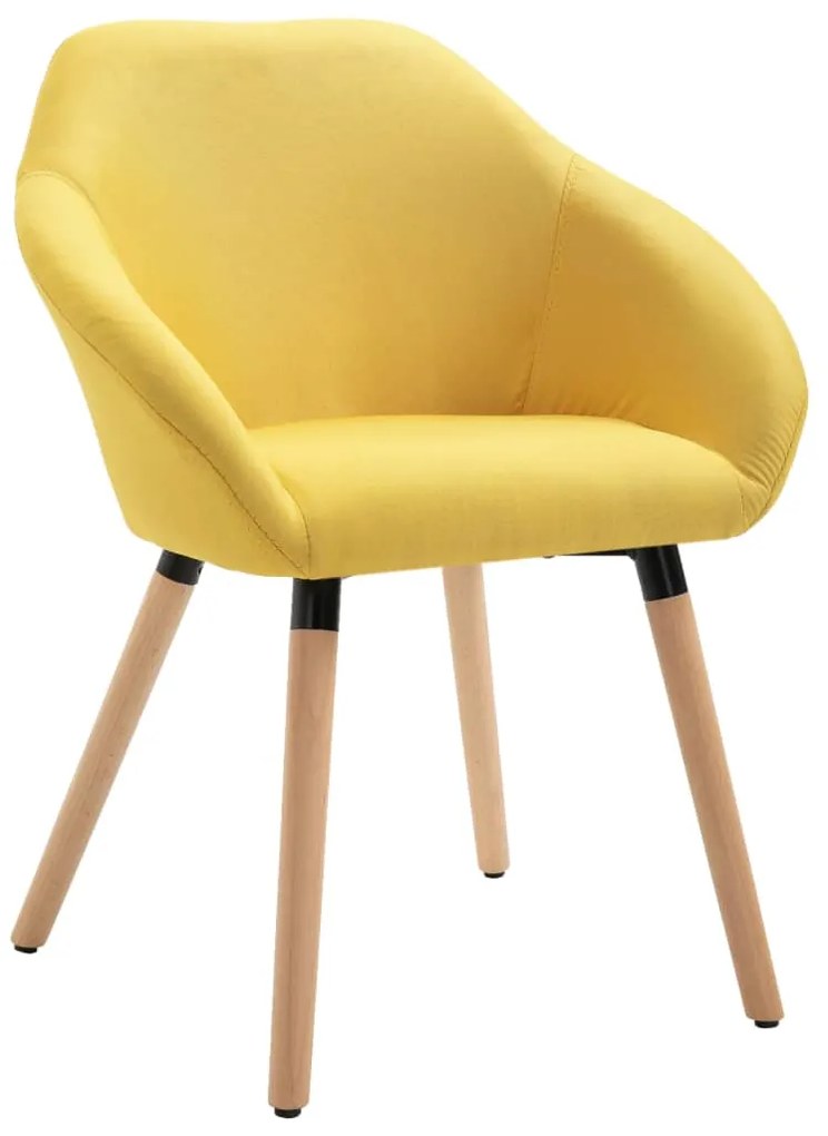 283456 vidaXL Cadeira de jantar tecido amarelo