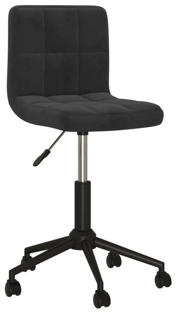 vidaXL Cadeira de jantar giratória veludo preto