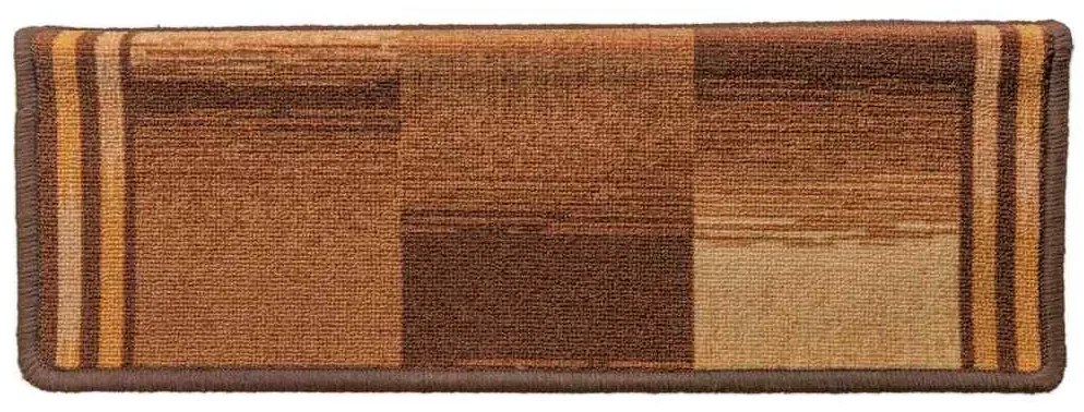Tapetes de escada autoadesivos 15 pcs 65x21x4 cm castanho
