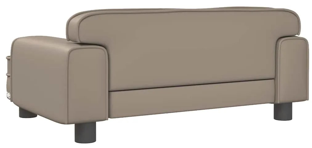 Cama para cães 70x45x30 cm couro artificial cappuccino