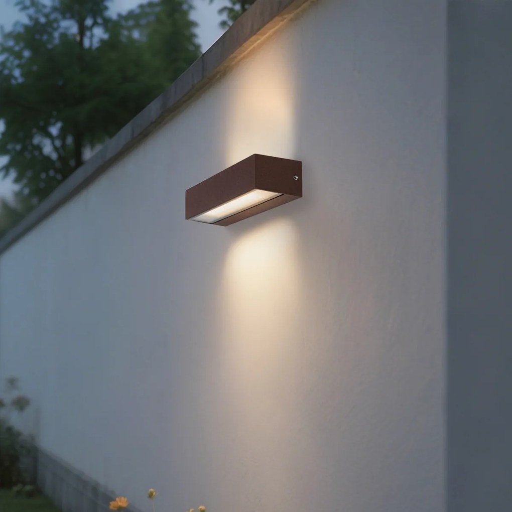 Candeeiro de Parede Industrial Castanho Ferrugem Incl. LED IP65 - Steph
