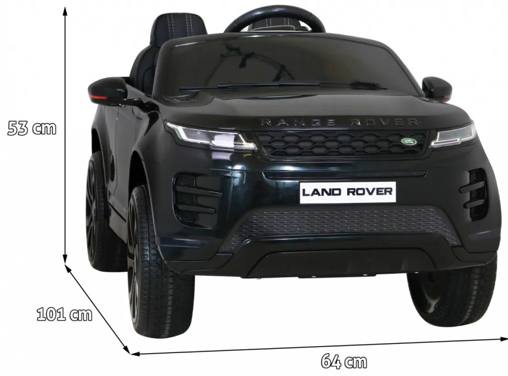 Carro elétrico para Crianças 12V Range Rover Evoque Rodas de EVA, Assento Couro Preto