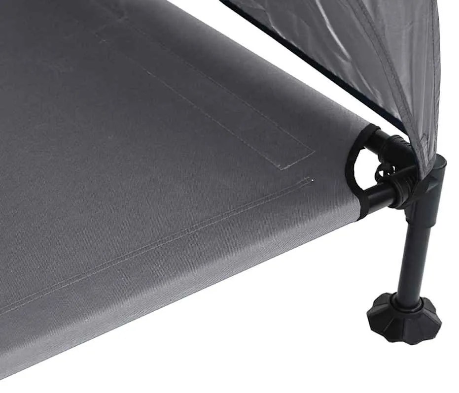 Cama Elevada para Cães com Teto Removível Cinzento Claro XL Aço