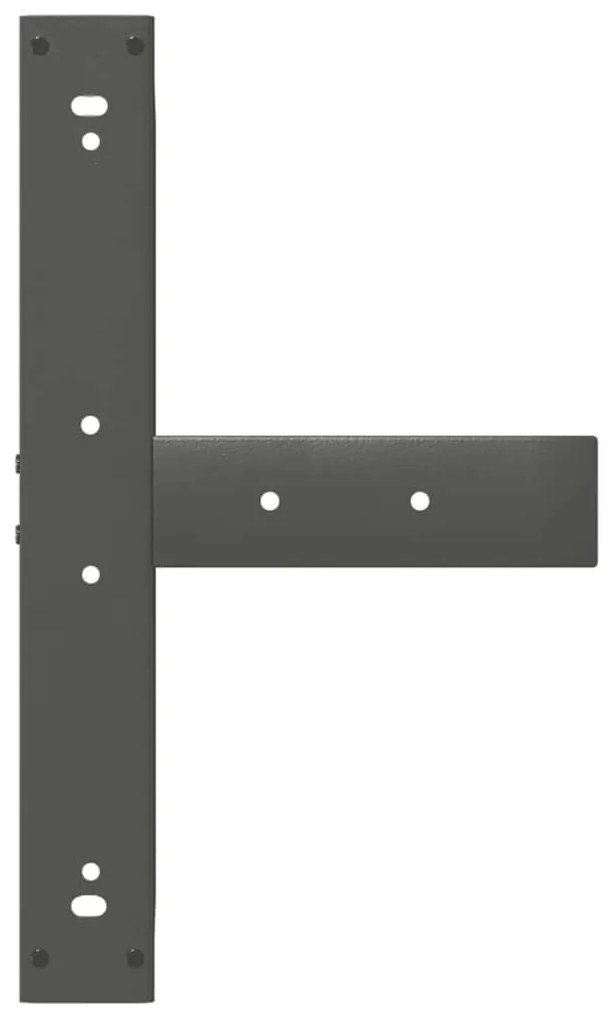 Pés para mesa de bar em forma de T, 2 peças, antracite, 60x35x(110-111