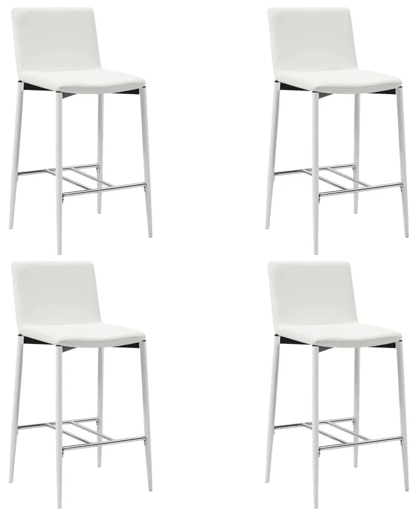 vidaXL Bancos de bar 4 pcs couro artificial branco