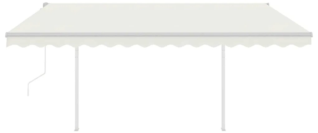 Toldo automático c/ LED e sensor de vento 4,5x3,5 m cor creme