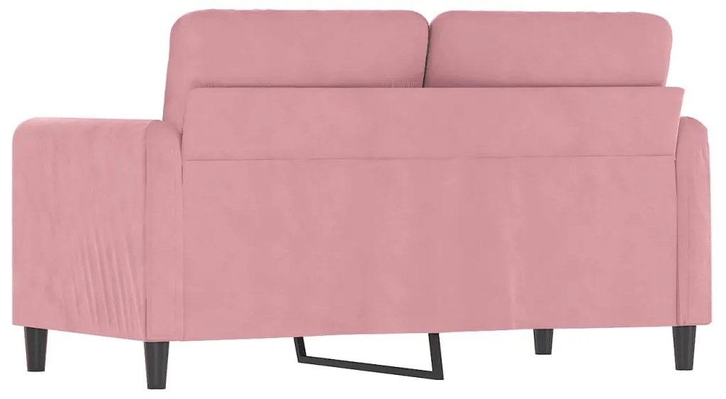 Sofá de 2 lugares veludo 120 cm rosa