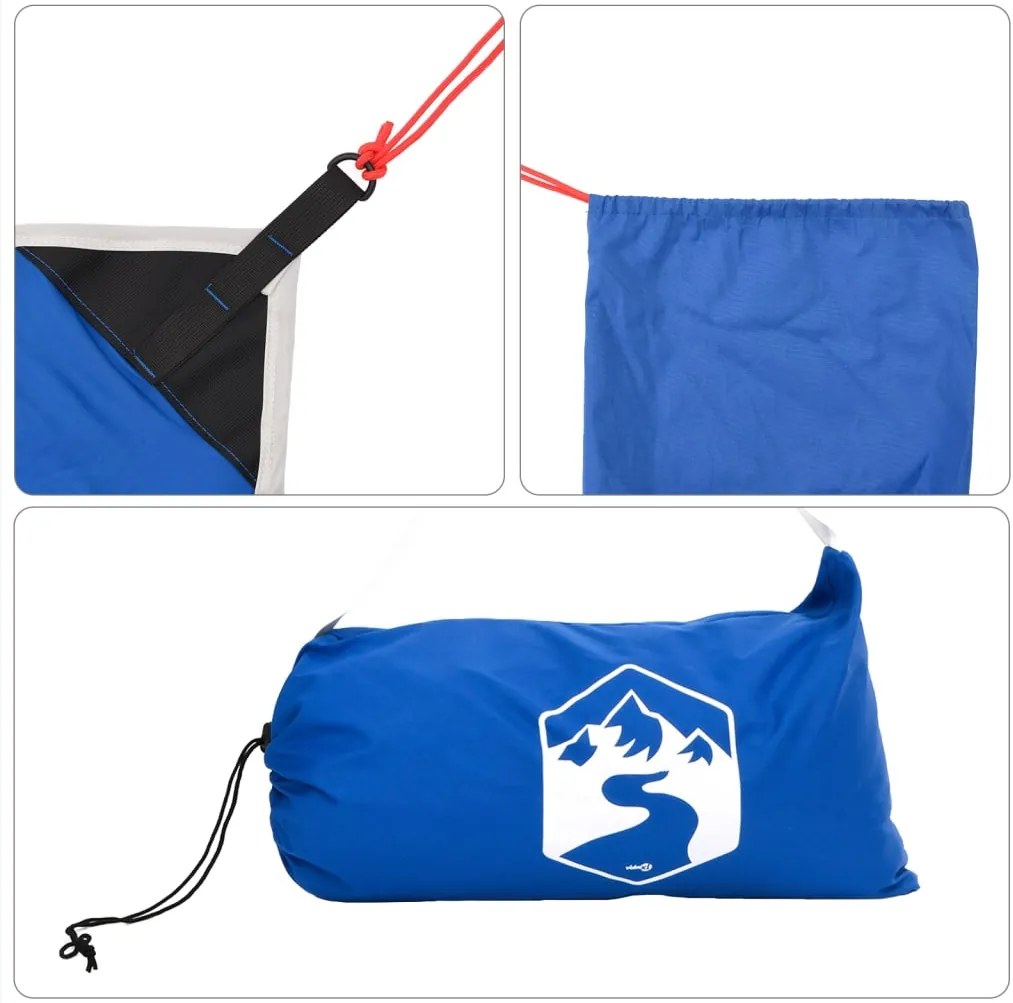 Toldo de praia com âncoras de areia 214x236 cm azul