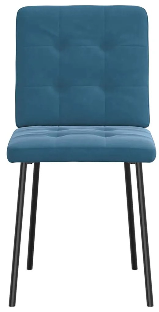 Cadeiras de jantar 2 pcs veludo azul