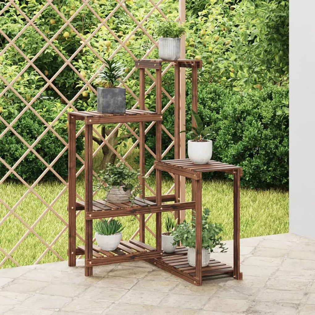 362883 vidaXL Suporte de plantas 62,5x61,5x101,5 cm madeira de abeto maciça