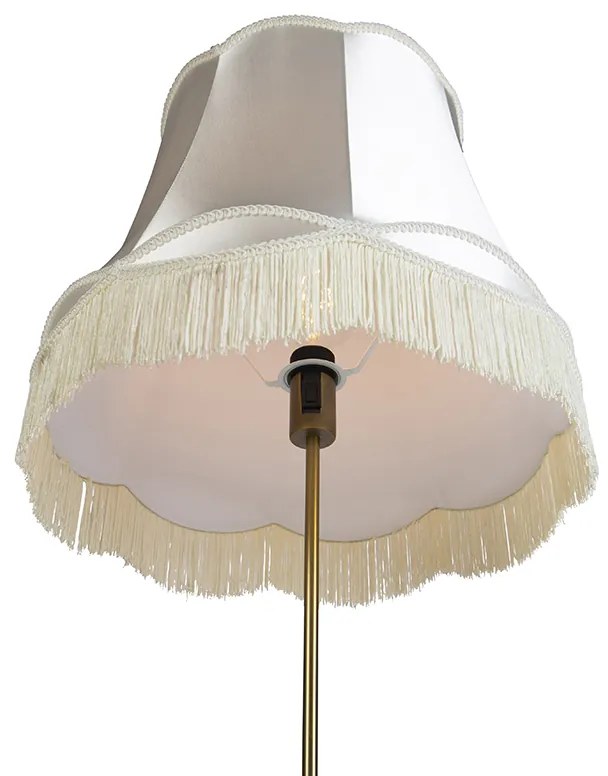 Candeeiro de pé bronze com cúpula Granny creme 45 cm ajustável - Parte Country / Rústico