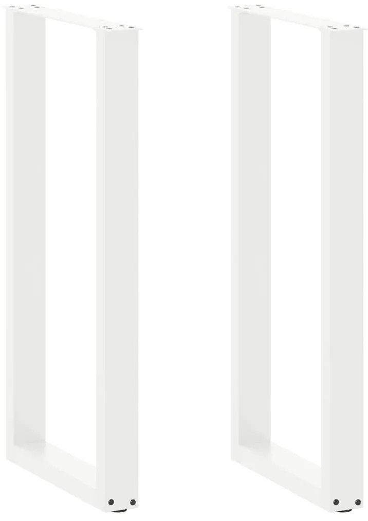 vidaXL Pés de mesa de bar em forma de U, 2 peças, branco, 50x(100-101) cm, aço