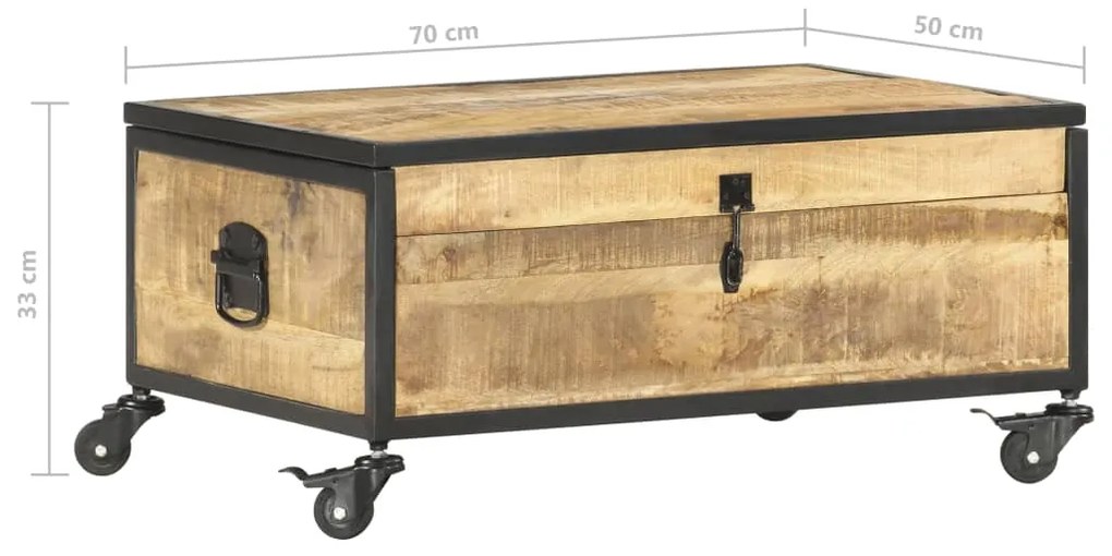 Mesa de centro 70x50x33 cm madeira de mangueira maciça