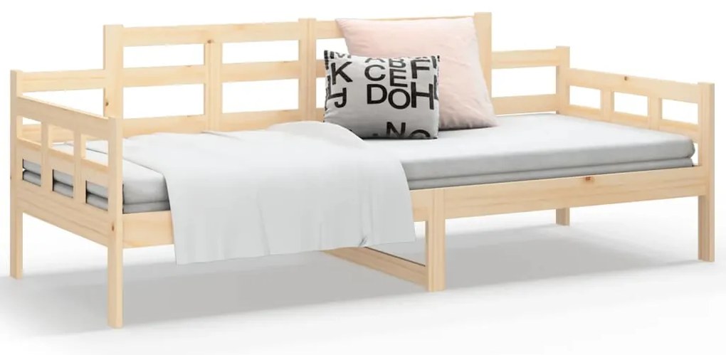 Sofá-cama madeira de pinho maciça 90x190 cm