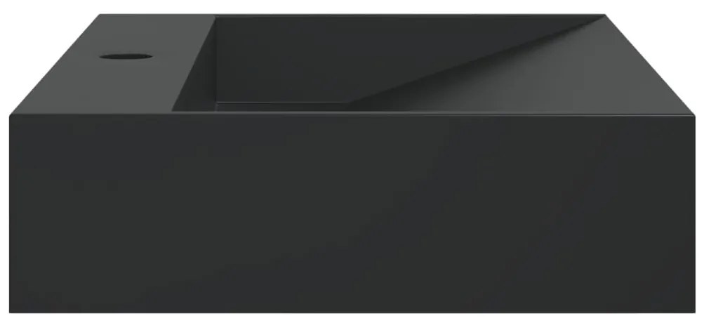 Lavatório 60x38x11 cm mineral/mármore fundido mate preto