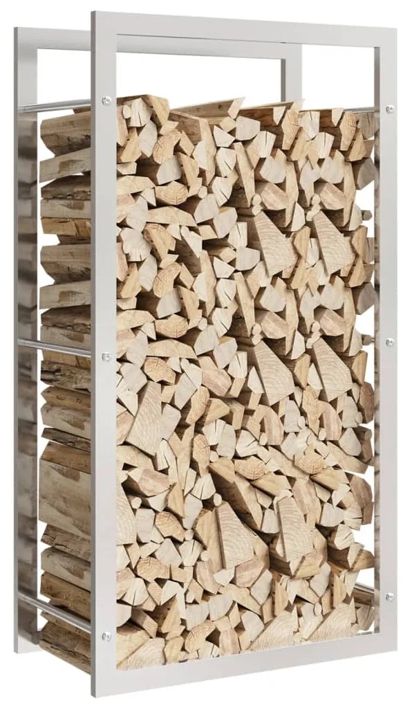 Suporte para lenha 50x28x94 cm aço inoxidável