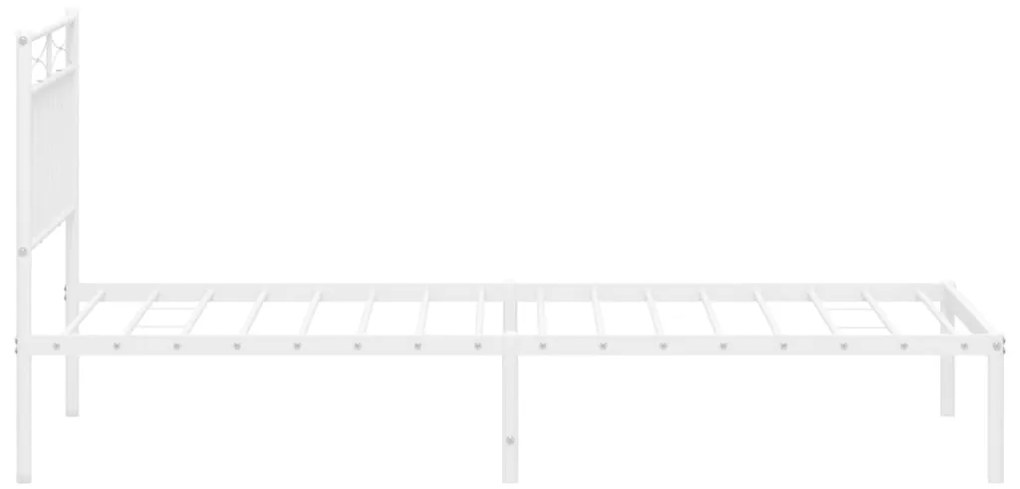 Estrutura de cama com cabeceira 90x190 cm metal branco