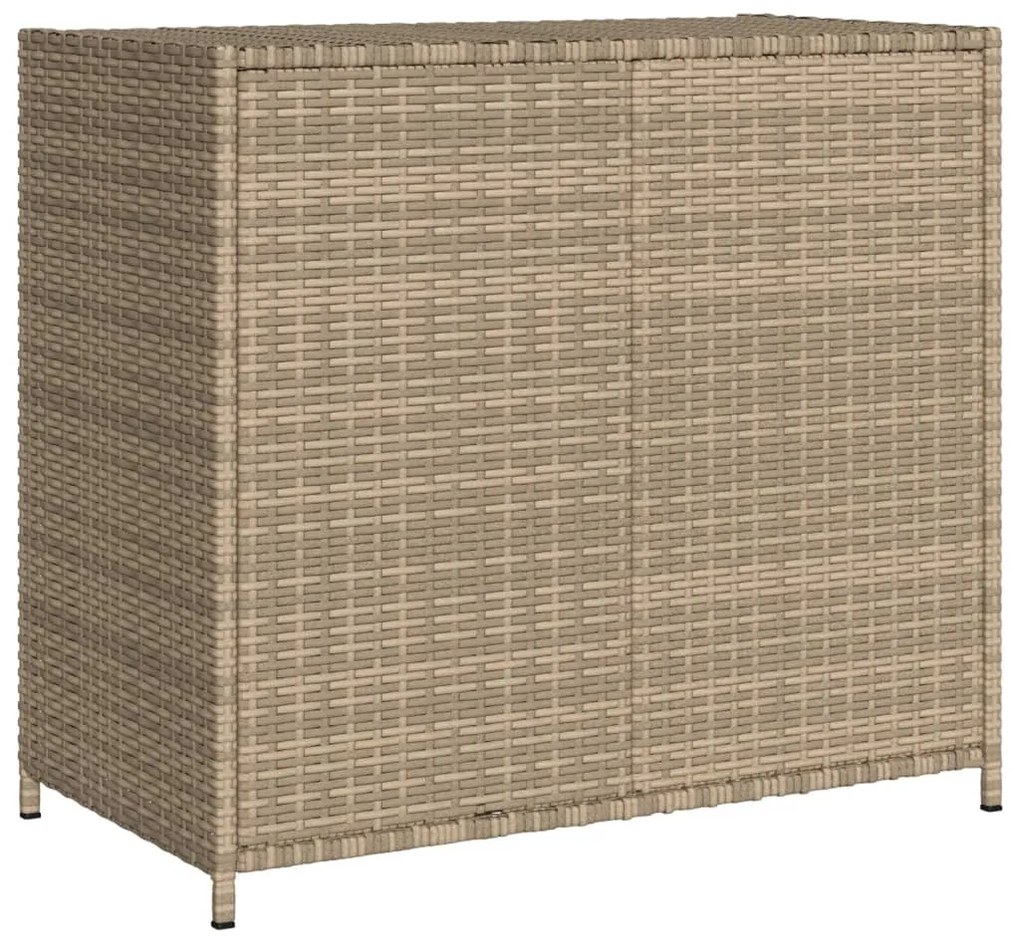 Armário de arrumação p/ jardim 83x45x76 cm vime PE bege