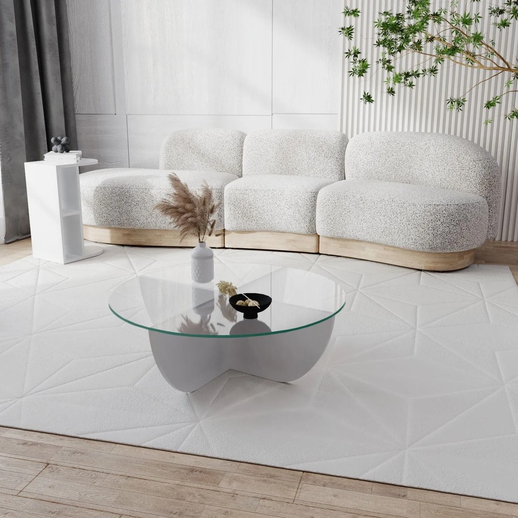 Mesa de Café Lily - Branca - 90x30x90 cm