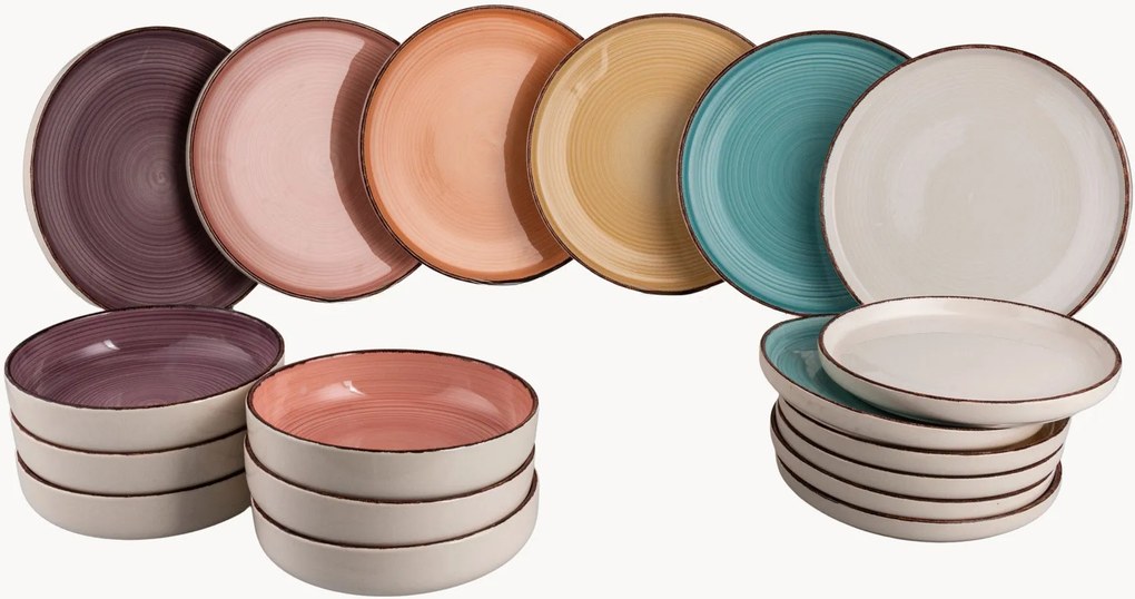 Conjunto de loiça pintada à mão Baita Modern, 6 pessoas, conjunto de 18