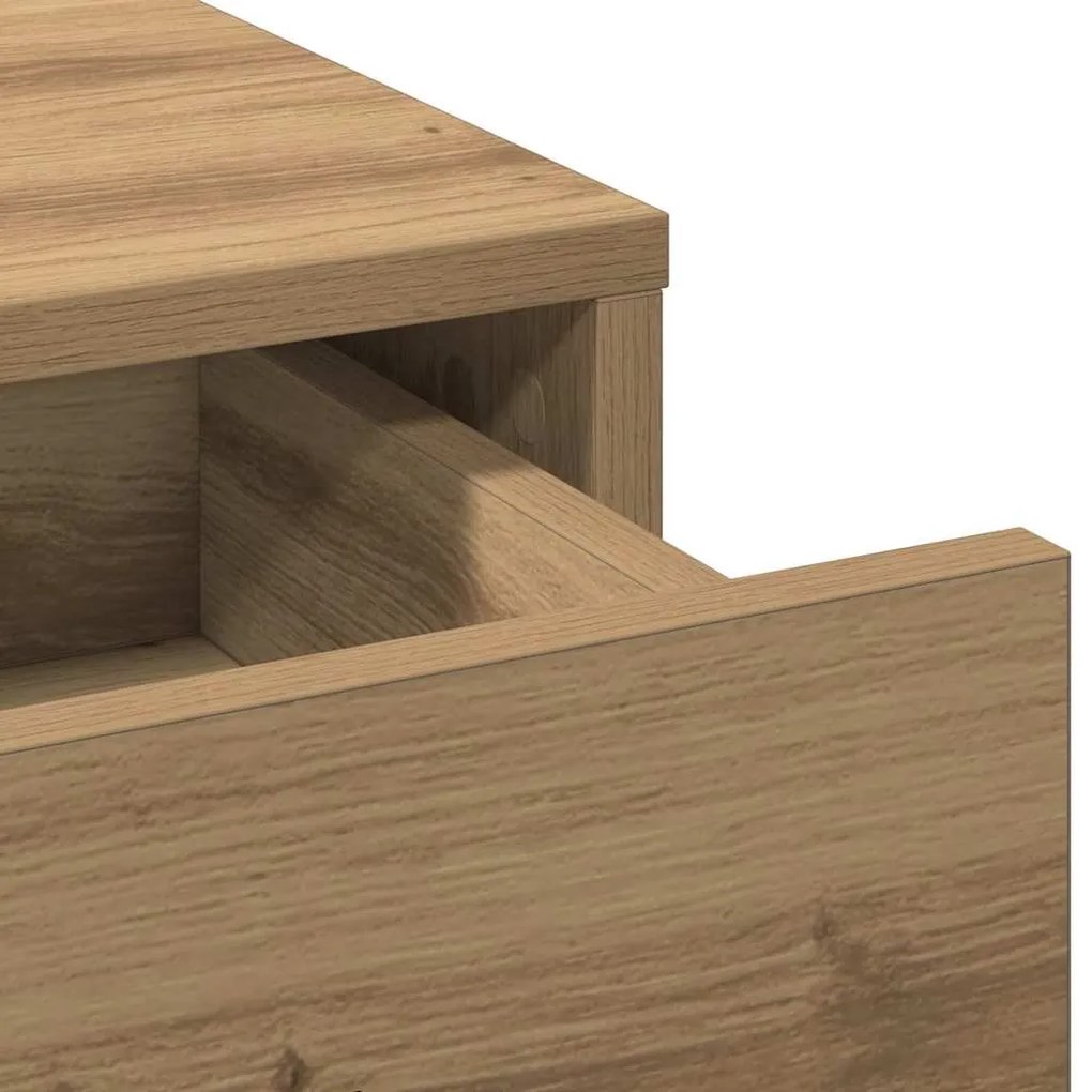 Mesa de Maquiagem com Luzes LED Carvalho Artesanal 100x41x140 cm