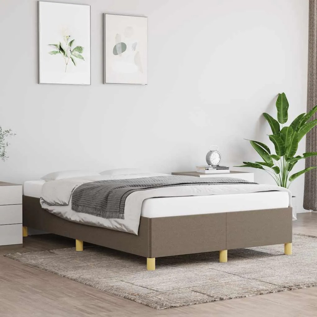 Estrutura de cama sem colchão 120x190cm tecido cinzento