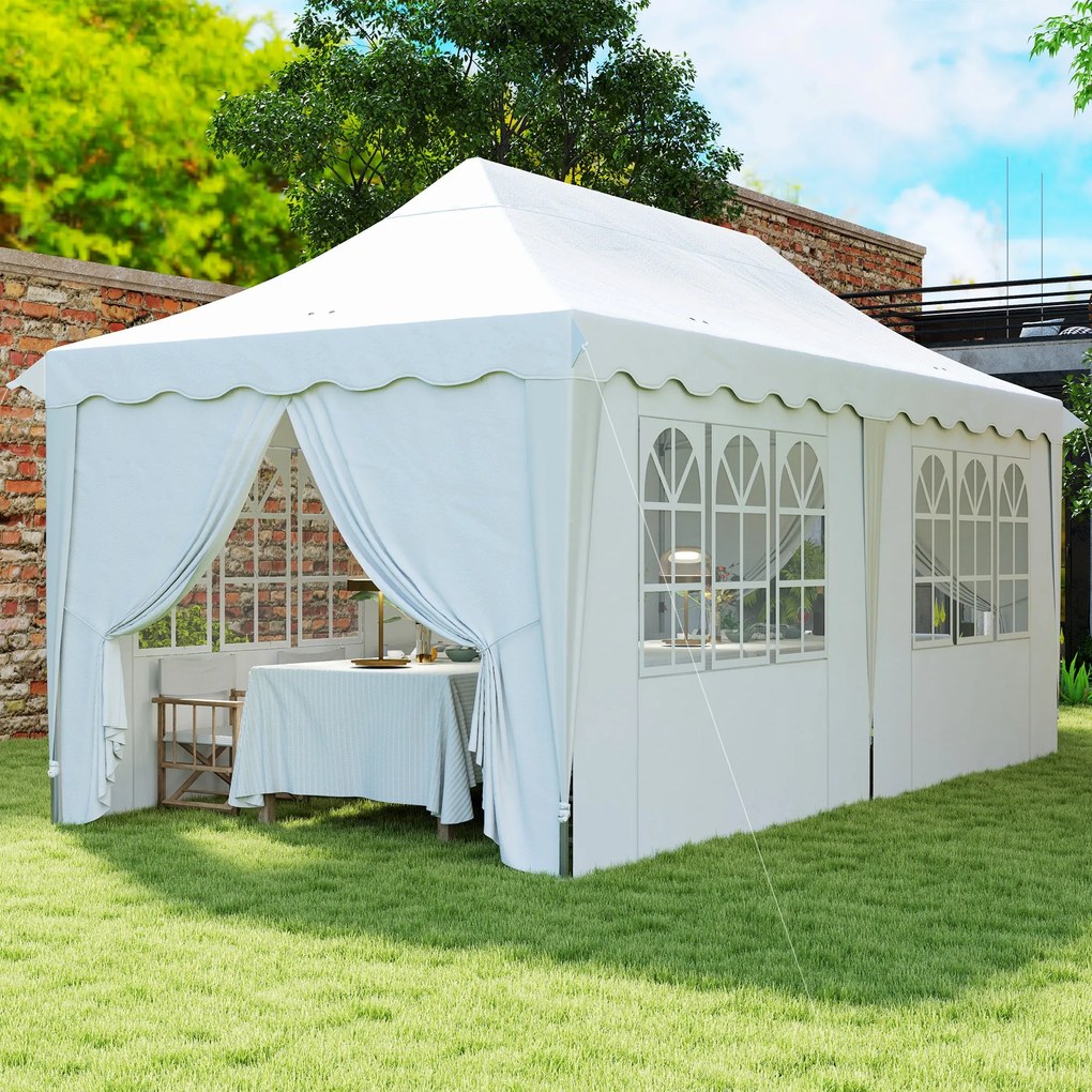Tenda Dobrável Pop Up Tenda 596x300x315 cm Tenda Dobrável com 6 Parede