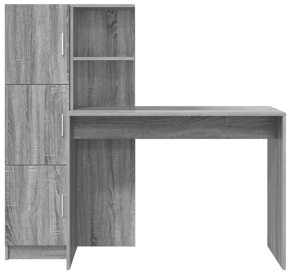 Escrivaninha com Armazenamento Cinza Sonoma Madeira Derivada