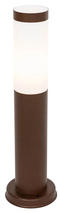Poste de iluminação exterior castanho ferrugem com opala 45 cm IP44 - Rox