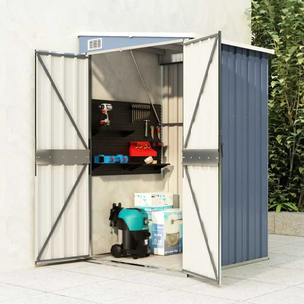 316218 vidaXL Abrigo suspenso p/ jardim 118x100x178 cm aço galvaniz. cinzento