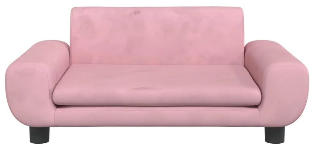 Sofá infantil 70x45x33 cm veludo rosa