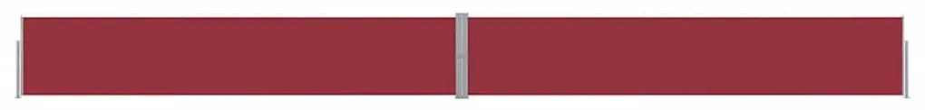 Toldo lateral retrátil para pátio 140x1200 cm vermelho