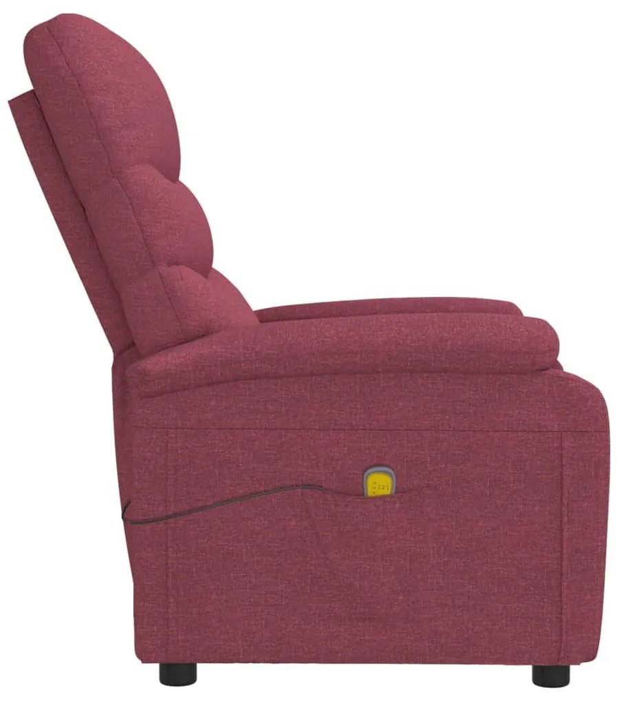 Poltrona de massagens elétrica reclinável tecido vermelho tinto