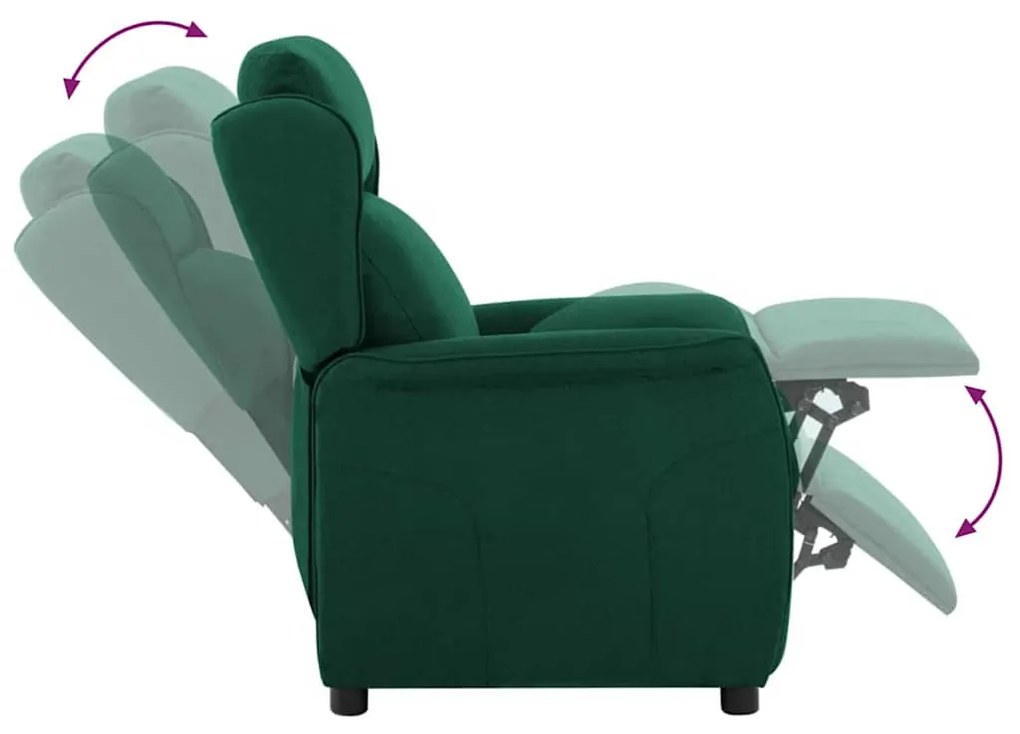 Cadeira Recliner Verde Escuro em Tecido