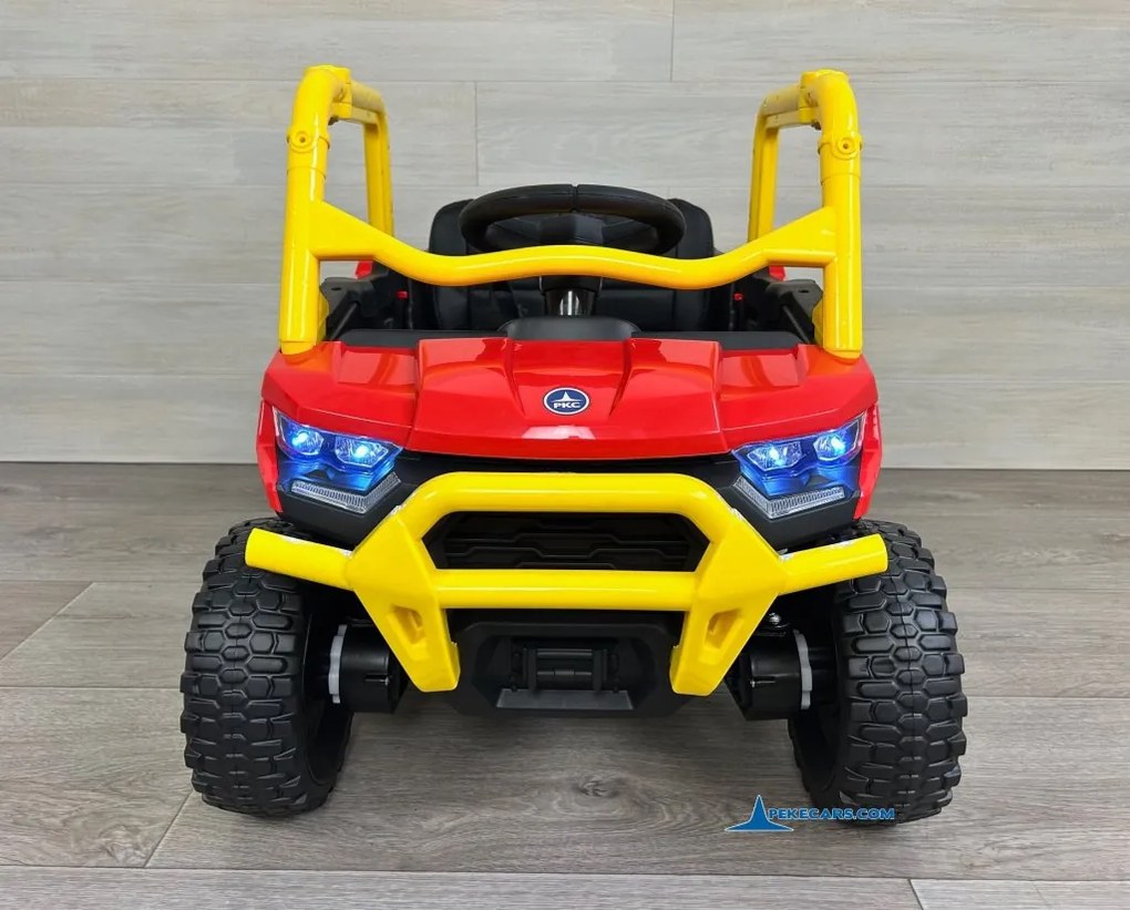 Carro elétrico para crianças 1 a 6 anos 12V 4x4 Buggy 1000RR rodas borracha e controlo remoto Vermelho