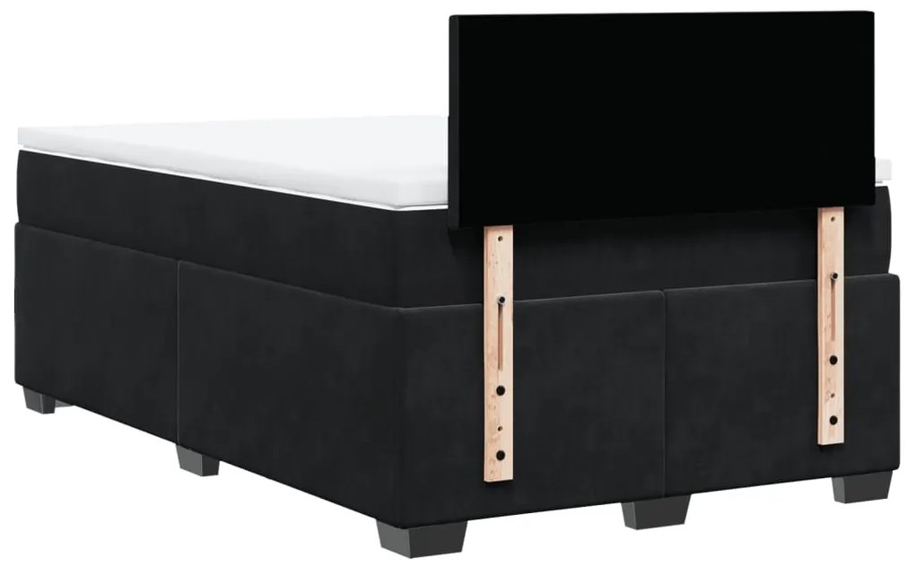 Cama boxspring com colchão 120x200 cm veludo preto