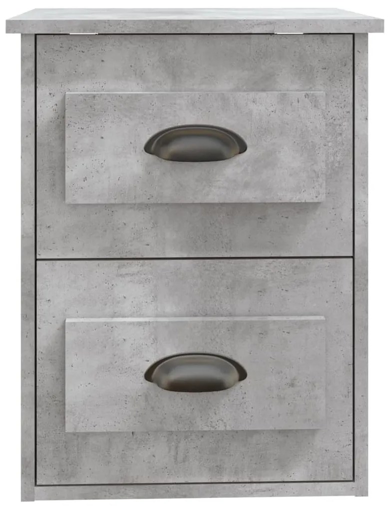 Mesas de cabeceira parede 2 pcs 41,5x36x53 cm cinzento cimento
