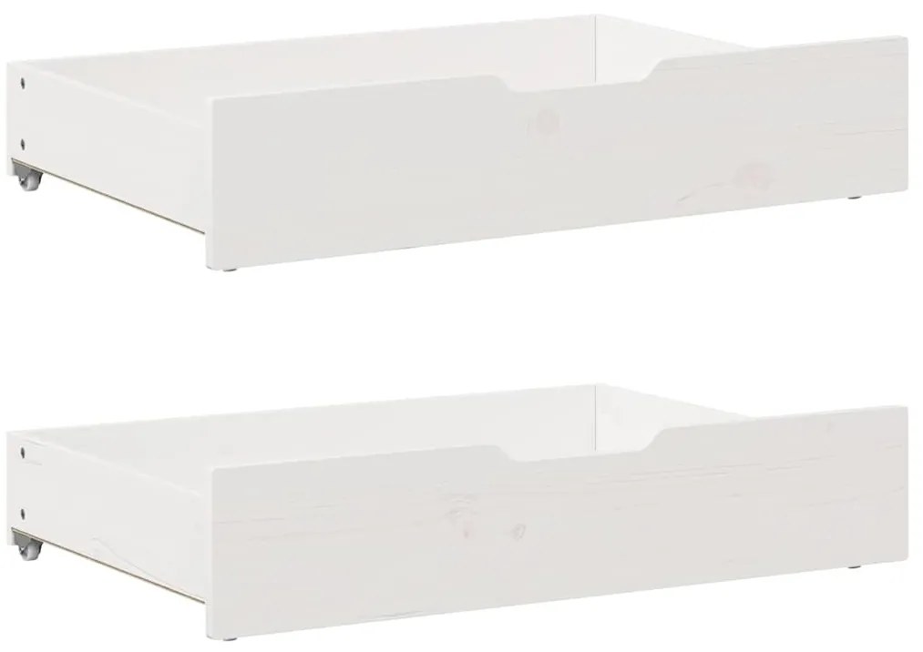 Gavetas para cama 2 pcs 85x55x17 cm pinho maciço branco
