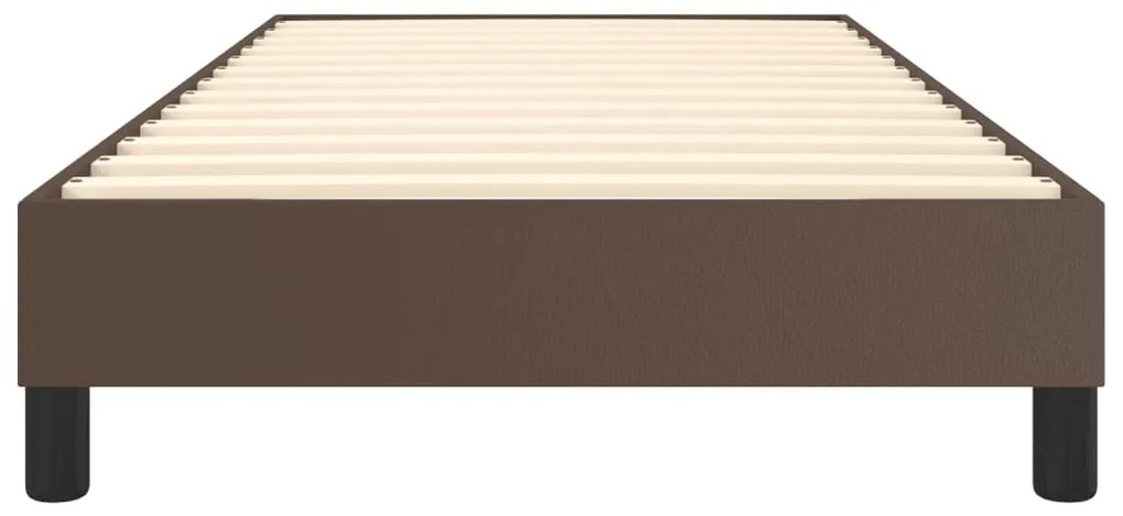 Estrutura de cama 80x200 cm couro artificial castanho