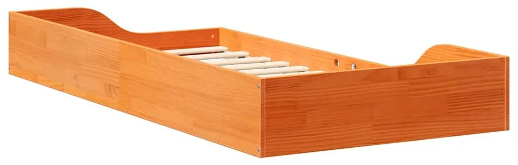Estrutura de cama de chão Castanho-mel 90 x 190 cm