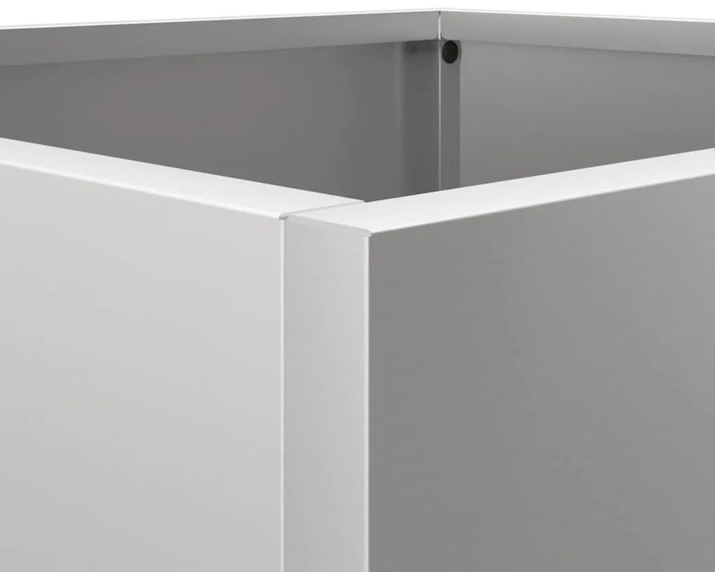 Vaso/floreira 32x30x29 cm aço galvanizado prateado