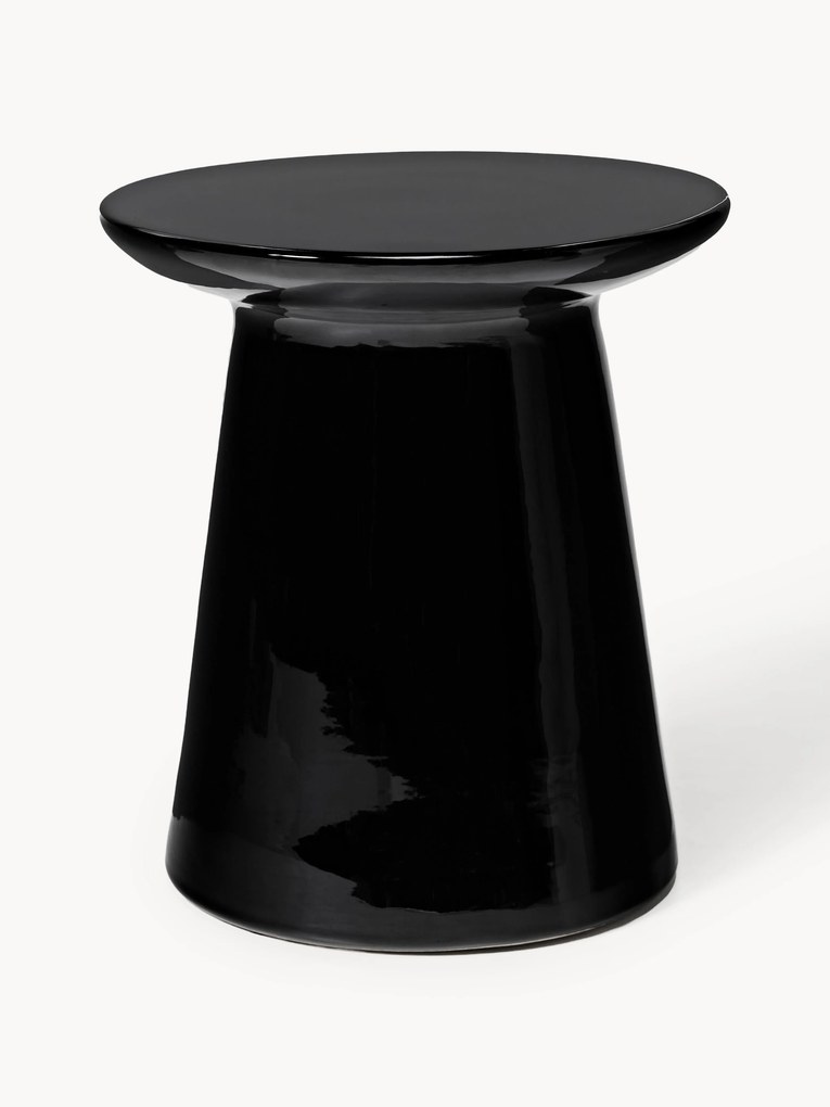 Mesa de apoio redonda com superfície brilhante Dunstan