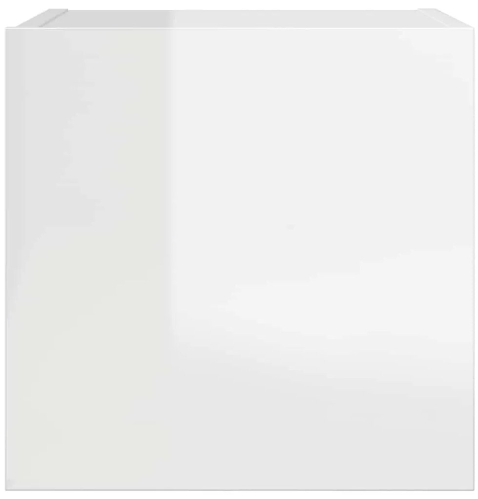 Armário de parede para TV 30,5x30x30 cm branco brilhante