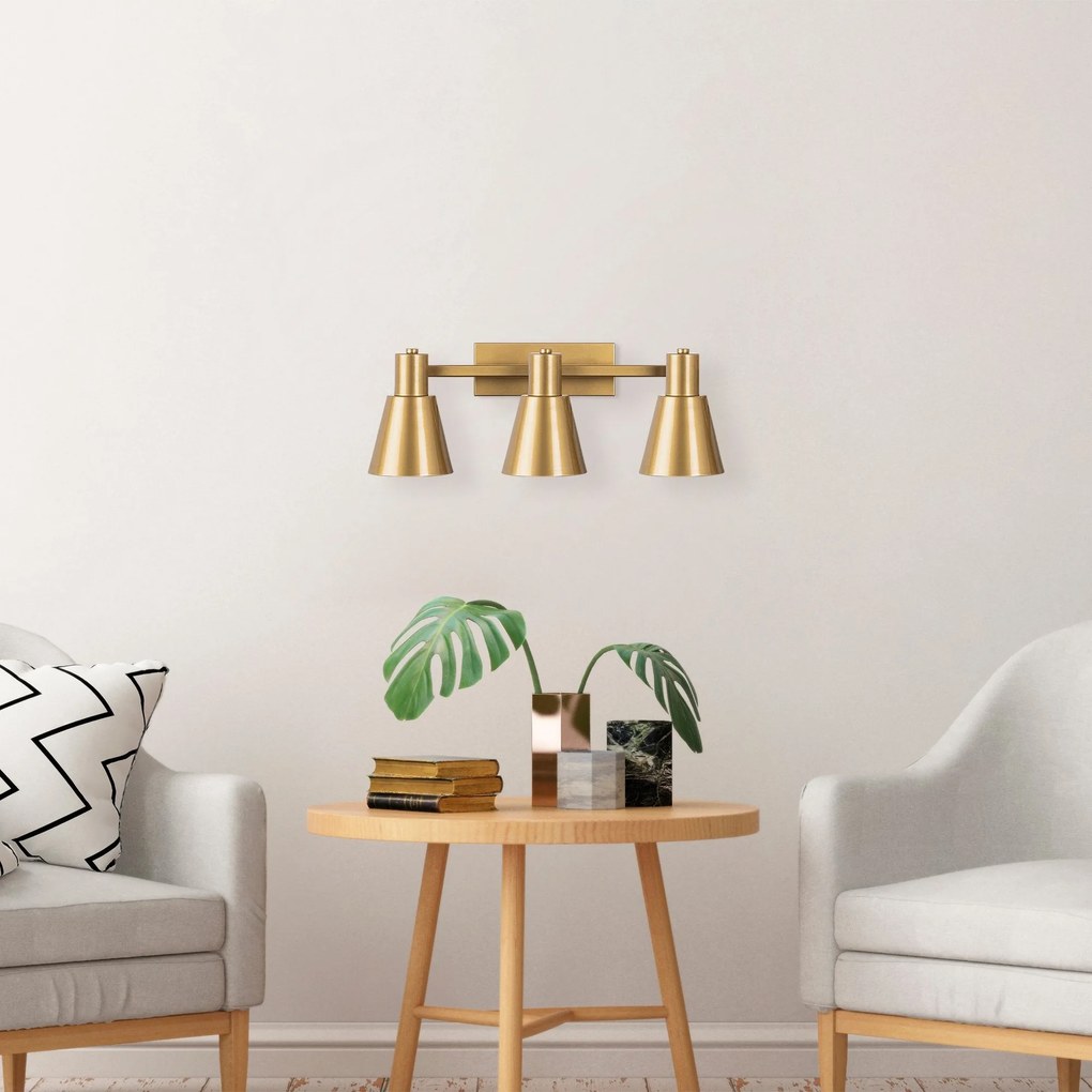 Aplique de Parede Funnel – Dourado – 60 x 21 x 21 cm