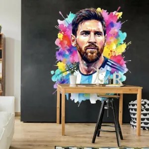 Papel de parede de design para o quarto das crianças - Messi