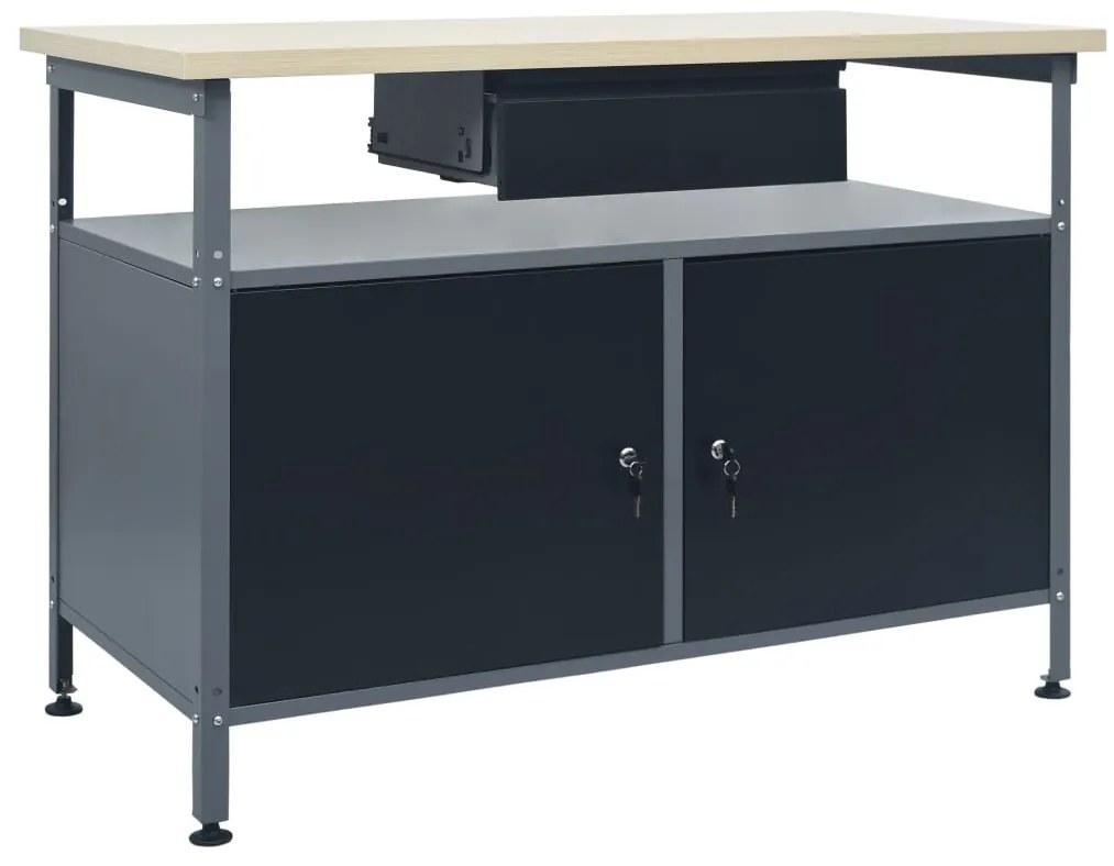 vidaXL Bancada de trabalho 120x60x85 cm aço preto