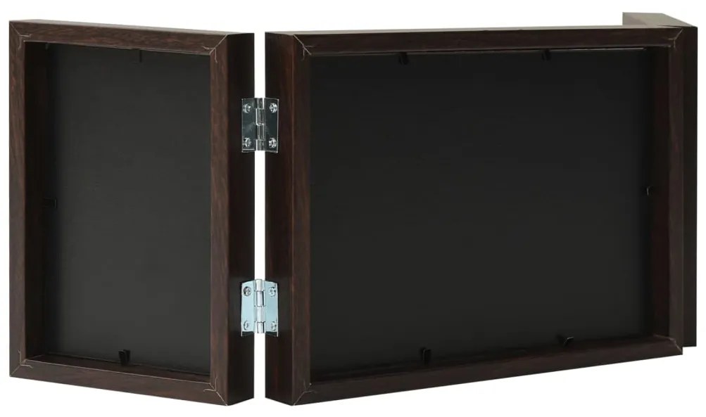Moldura com três dobras 22x15 cm+2x(10x15 cm) castanho-escuro