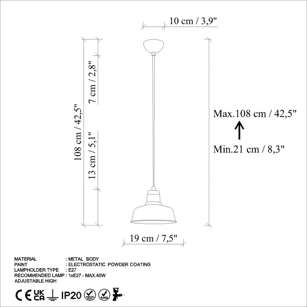 Chandelier Mematı – Turquesa – Ø19 h:13 cm