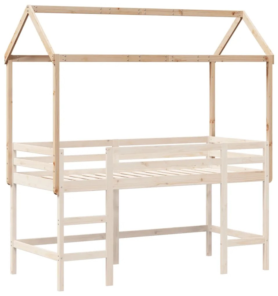 Telhado de cama infantil 217x95,5x159cm madeira de pinho maciça