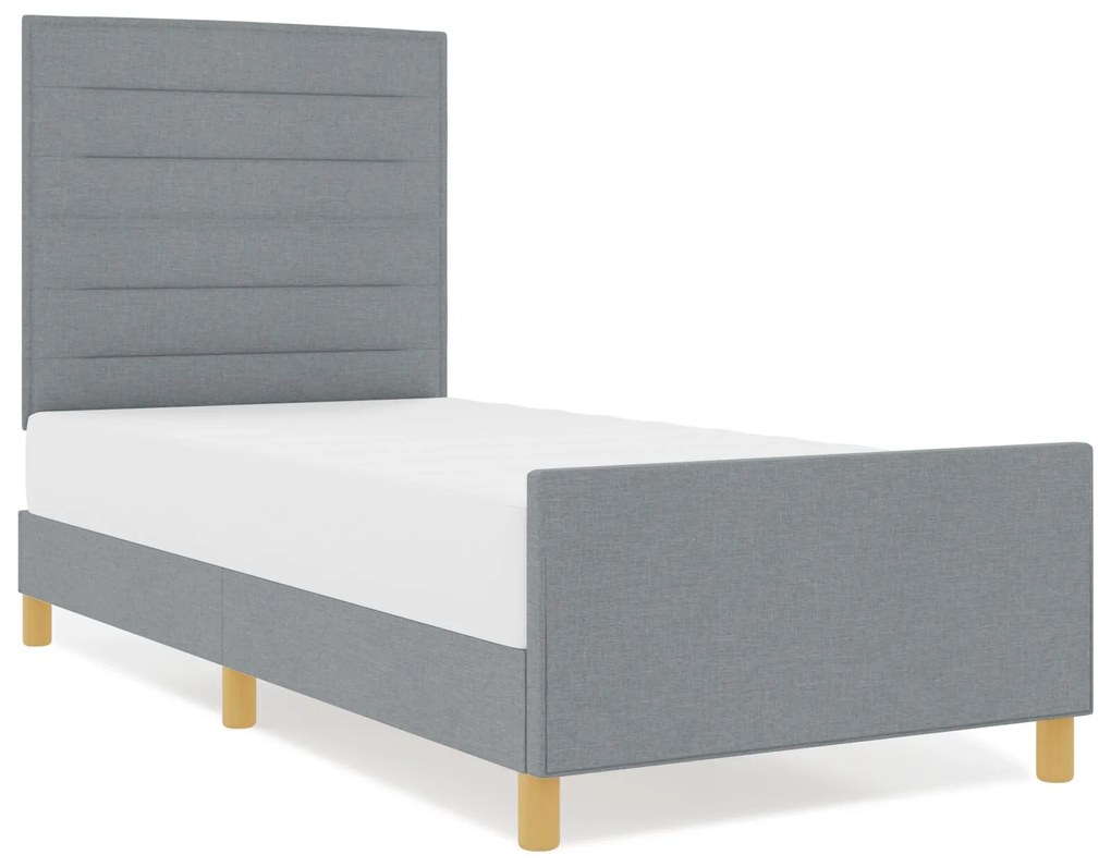 Cama vidaXL Cinza Claro 90x190 cm Tecido